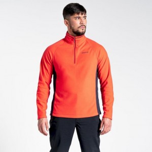 Férfi Craghoppers Corey Half Zip Polár Pulóverek Narancssárga | WEJSQP738