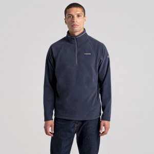 Férfi Craghoppers Corey Half Zip Polár Pulóverek Sötétkék | YDXFQA073