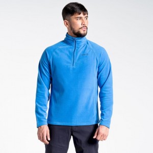 Férfi Craghoppers Corey Half Zip Polár Pulóverek Kék | LJEZSH975