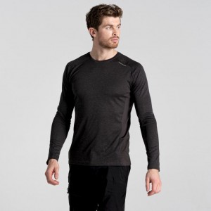 Férfi Craghoppers Dynamic Pro Long Sleeve Póló Fekete | OTDLSJ408