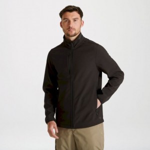 Férfi Craghoppers Expert Basecamp Softshell Kabát Fekete | FYSVMI240