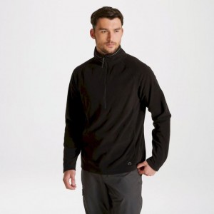 Férfi Craghoppers Expert Corey 200 Half Zip Polár Pulóverek Fekete | NTMLXE983