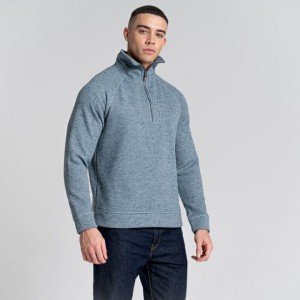 Férfi Craghoppers Logan Half Zip Polár Pulóverek Kék | HAJDSZ957