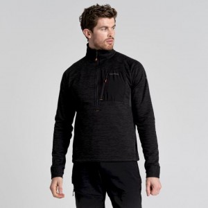 Férfi Craghoppers Tarbert Half Zip Polár Pulóverek Fekete | OZVYPX038