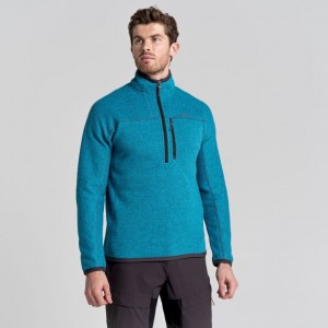 Férfi Craghoppers Torney Half Zip Polár Pulóverek Türkiz | QTEBYX528