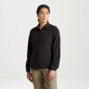 Női Craghoppers Expert Kiwi Long Sleeve Ingek Fekete | VTBLXW314