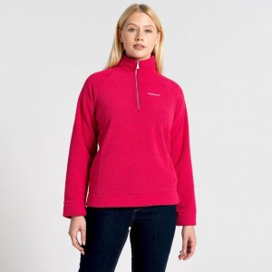 Női Craghoppers Lilian Half Zip Polár Pulóverek Rózsaszín | KPLOZR896