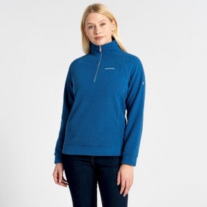 Női Craghoppers Lilian Half Zip Polár Pulóverek Kék | GNWEUD015