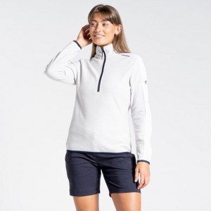 Női Craghoppers Minerva Half Zip Polár Pulóverek Fehér | GKQVEO654