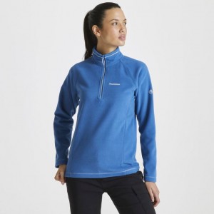 Női Craghoppers Miska Half Zip Polár Pulóverek Kék | IWVJEZ408