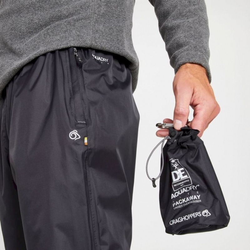 Férfi Craghoppers Ascent Overtrousers Nadrág Fekete | RPEMZJ896