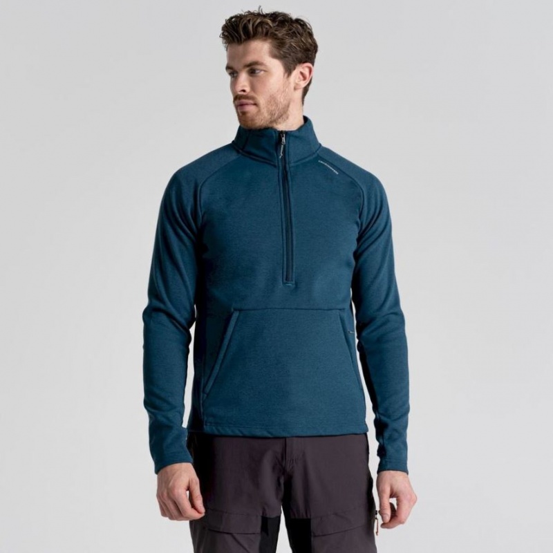 Férfi Craghoppers Dynamic Pro Half Zip Polár Pulóverek Sötétkék | BEUOAR965