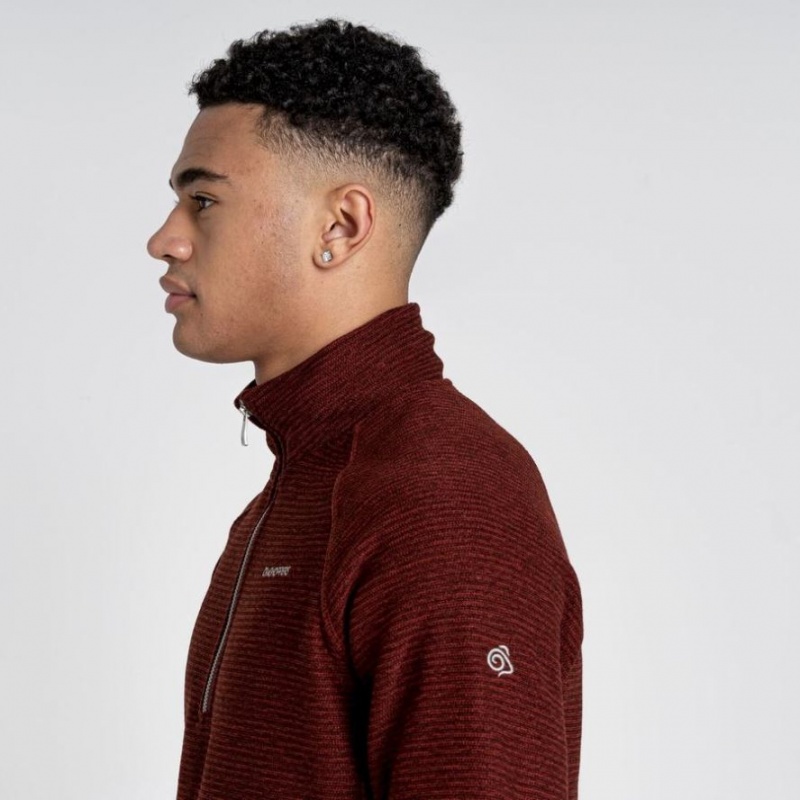 Férfi Craghoppers Elton Half Zip Polár Pulóverek Bordó | QKCNIF659