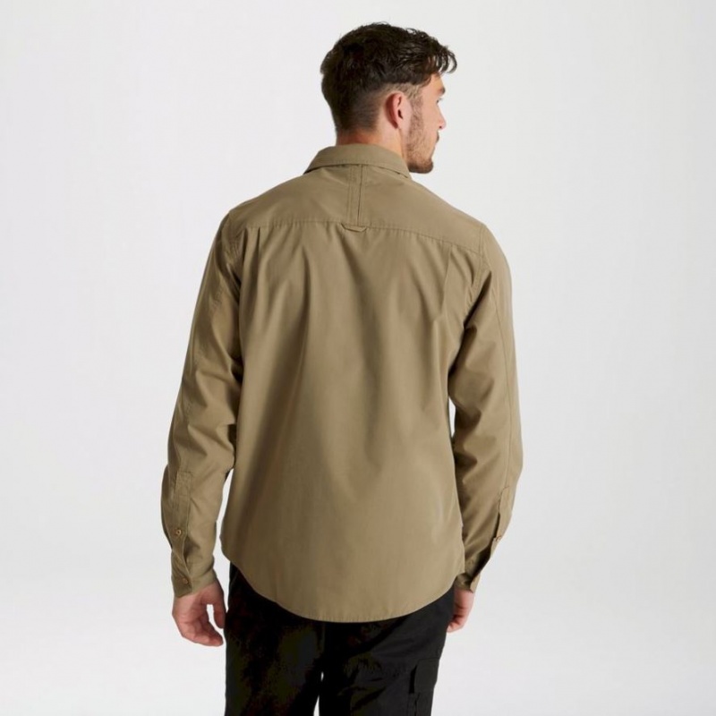 Férfi Craghoppers Expert Kiwi Long Sleeve Ingek Khaki | RCPUHG819