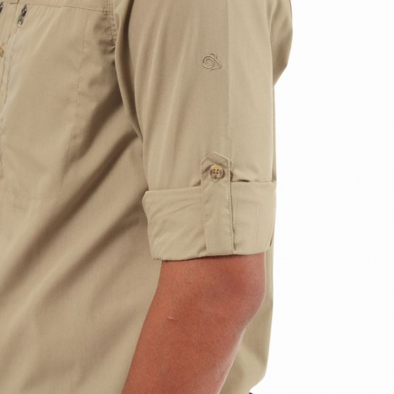 Férfi Craghoppers Kiwi Boulder Long Sleeve Ingek Khaki | VZFXKY374