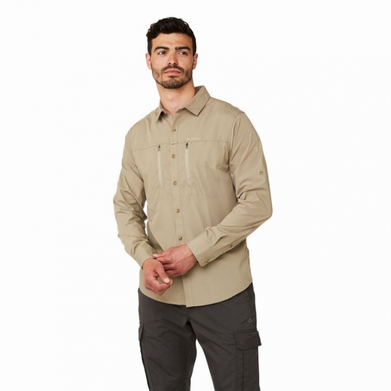 Férfi Craghoppers Kiwi Boulder Long Sleeve Ingek Khaki | VZFXKY374