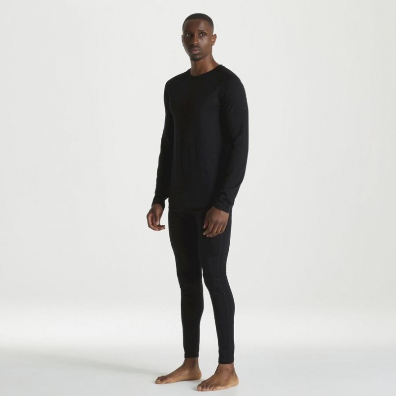 Férfi Craghoppers Merino Crew Neck Long Sleeve Baselayer II Póló Fekete | QKALWT726