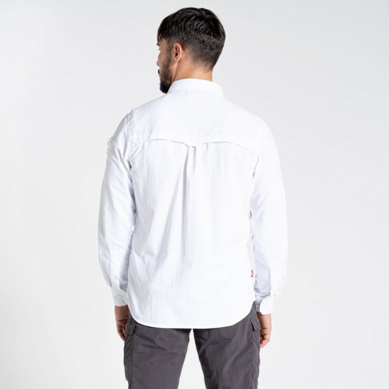 Férfi Craghoppers NosiLife Adventure II Long Sleeve Ingek Fehér | LPFJDC041