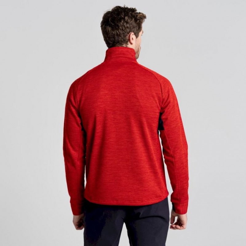 Férfi Craghoppers Tarbert Half Zip Polár Pulóverek Piros | KLRTBA061