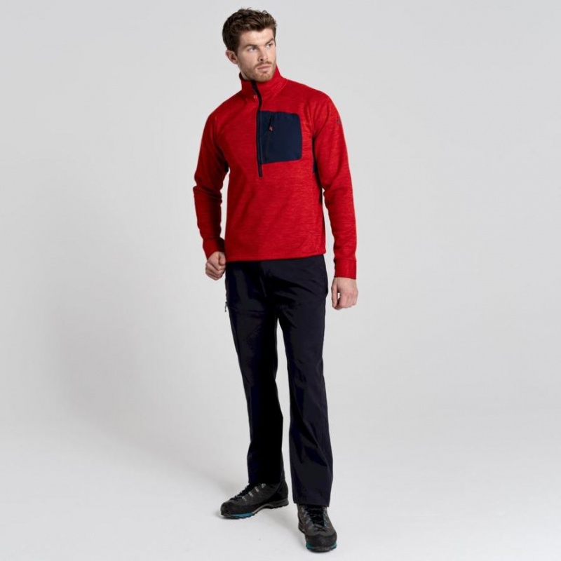 Férfi Craghoppers Tarbert Half Zip Polár Pulóverek Piros | KLRTBA061