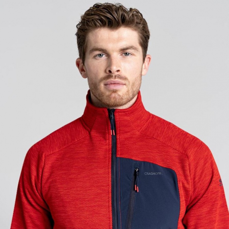 Férfi Craghoppers Tarbert Half Zip Polár Pulóverek Piros | KLRTBA061