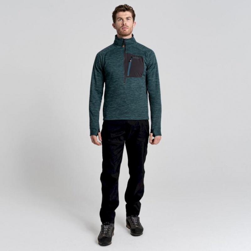 Férfi Craghoppers Tarbert Half Zip Polár Pulóverek Zöld | RUVWIZ054