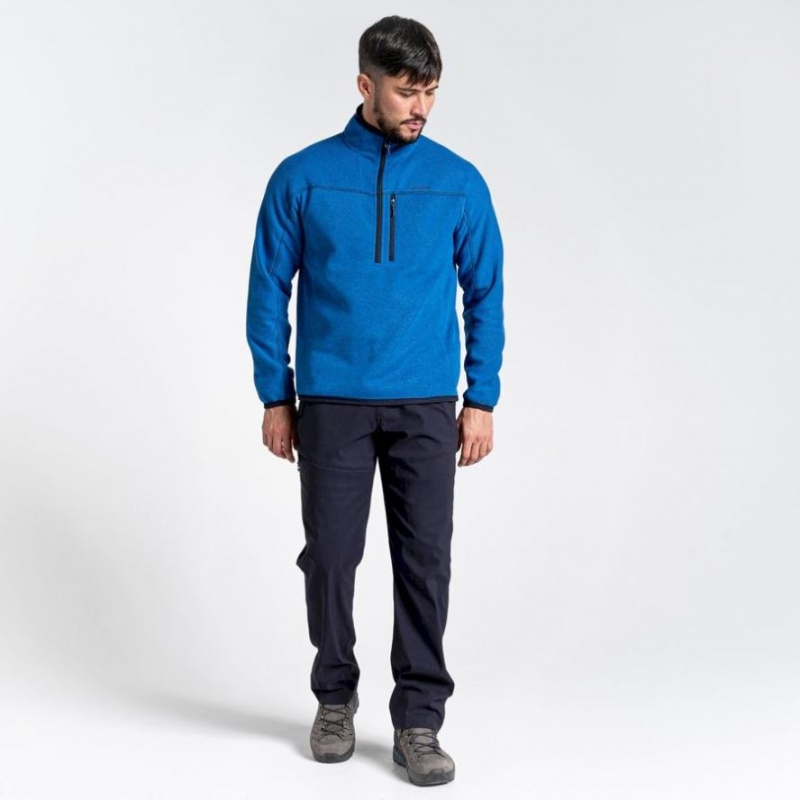 Férfi Craghoppers Torney Half Zip Polár Pulóverek Kék | BPGROA756