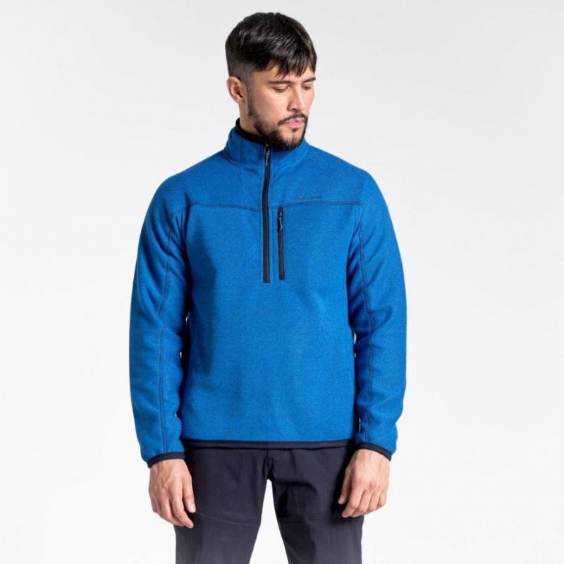 Férfi Craghoppers Torney Half Zip Polár Pulóverek Kék | BPGROA756