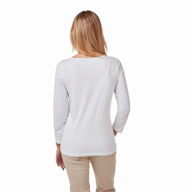 Női Craghoppers Blanca 3/4 Sleeved Póló Fehér | WTFGBS456