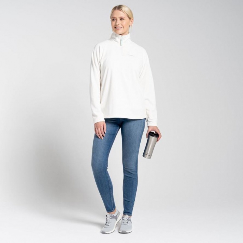 Női Craghoppers Cabrillo Half Zip Polár Pulóverek Fehér | ZYXOKA709