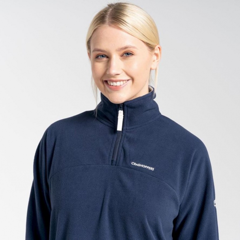 Női Craghoppers Cabrillo Half Zip Polár Pulóverek Sötétkék | RPJQUF302