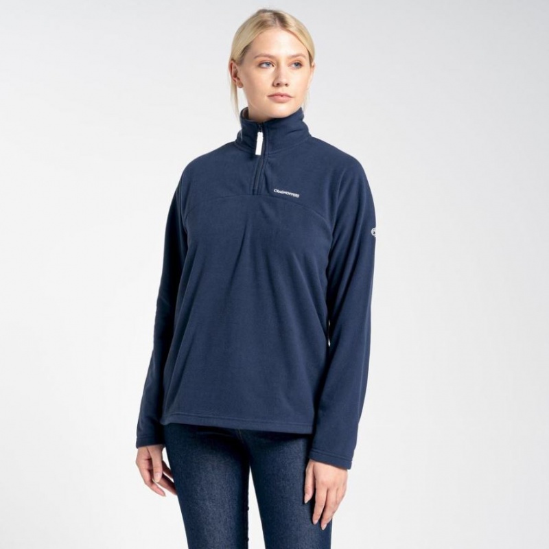 Női Craghoppers Cabrillo Half Zip Polár Pulóverek Sötétkék | RPJQUF302