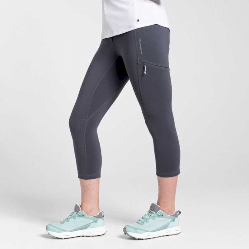 Női Craghoppers Dynamic Cropped Leggings Sötétszürke | DBYLFE852