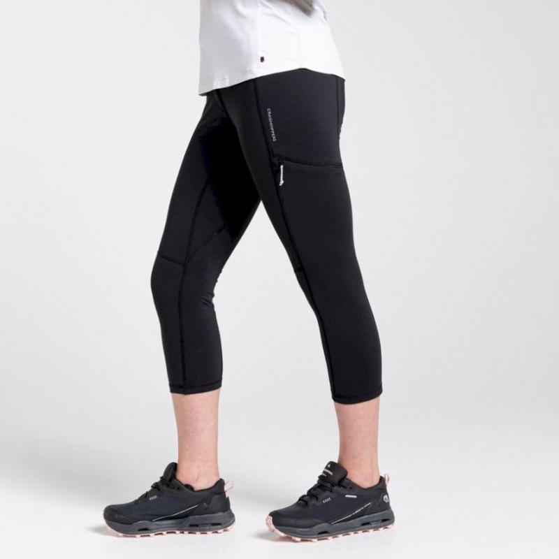 Női Craghoppers Dynamic Cropped Leggings Fekete | OGSMAZ628