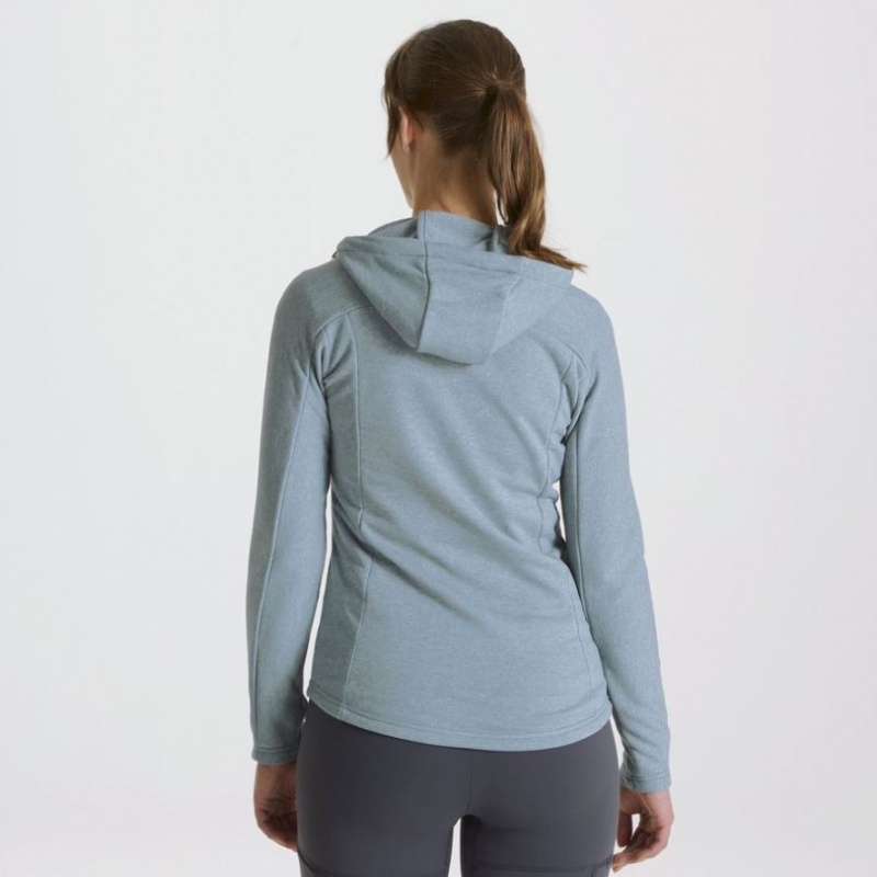 Női Craghoppers Dynamic Csuklyás Half Zip Póló Türkiz | NBCGAR163