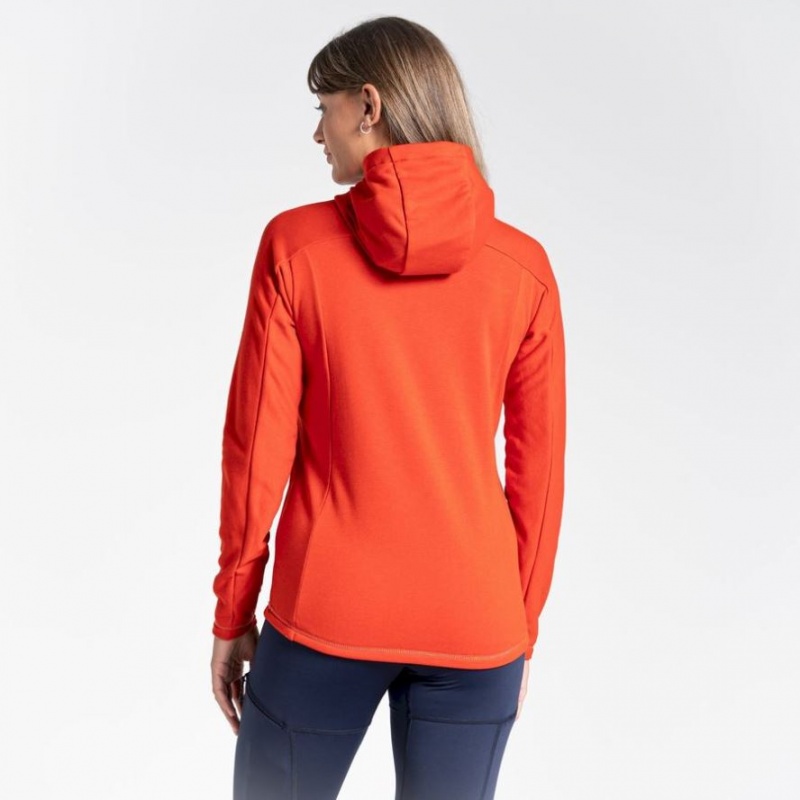 Női Craghoppers Dynamic Csuklyás Half Zip Póló Narancssárga | VAMYCL638