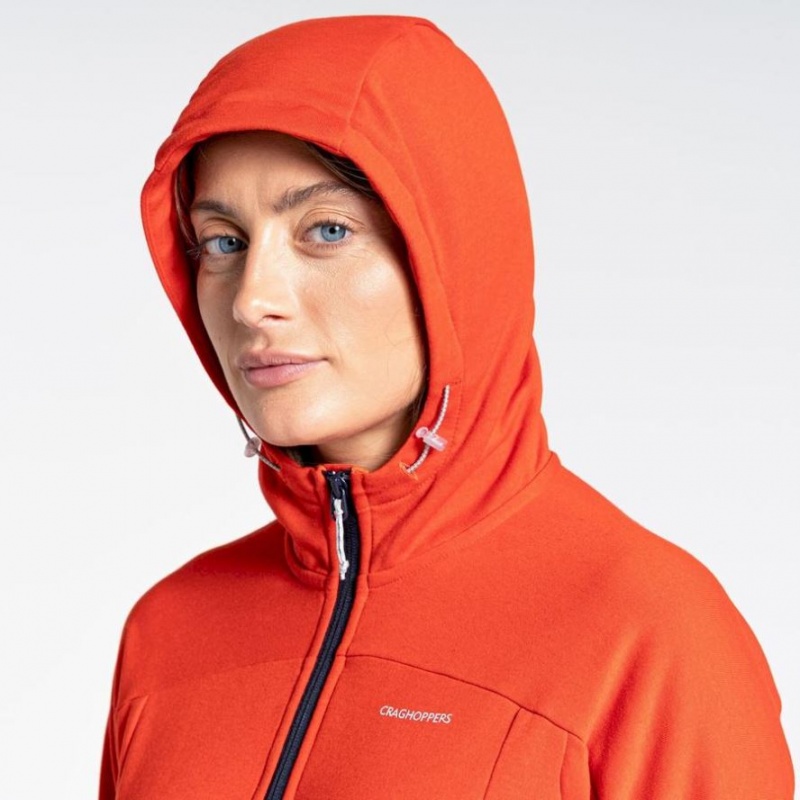 Női Craghoppers Dynamic Csuklyás Half Zip Póló Narancssárga | VAMYCL638