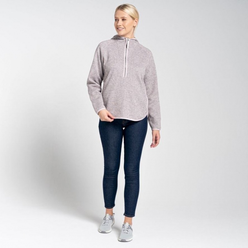 Női Craghoppers Elena Half Zip Kapucnis Pulóver Rózsaszín | DOJFWM517