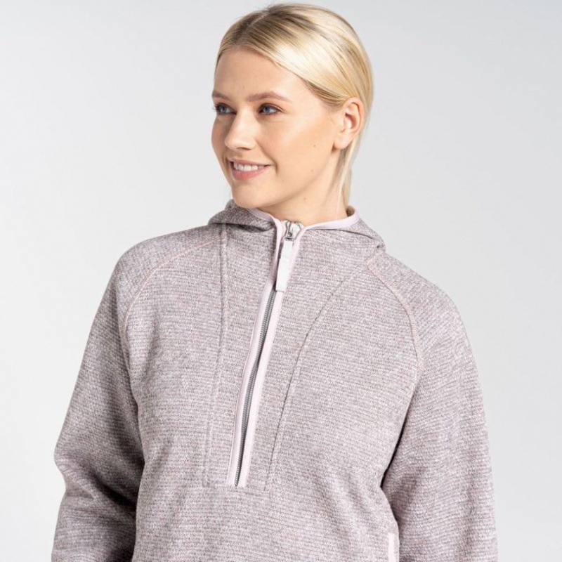 Női Craghoppers Elena Half Zip Kapucnis Pulóver Rózsaszín | DOJFWM517