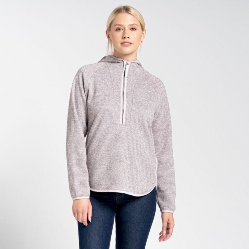 Női Craghoppers Elena Half Zip Kapucnis Pulóver Rózsaszín | DOJFWM517