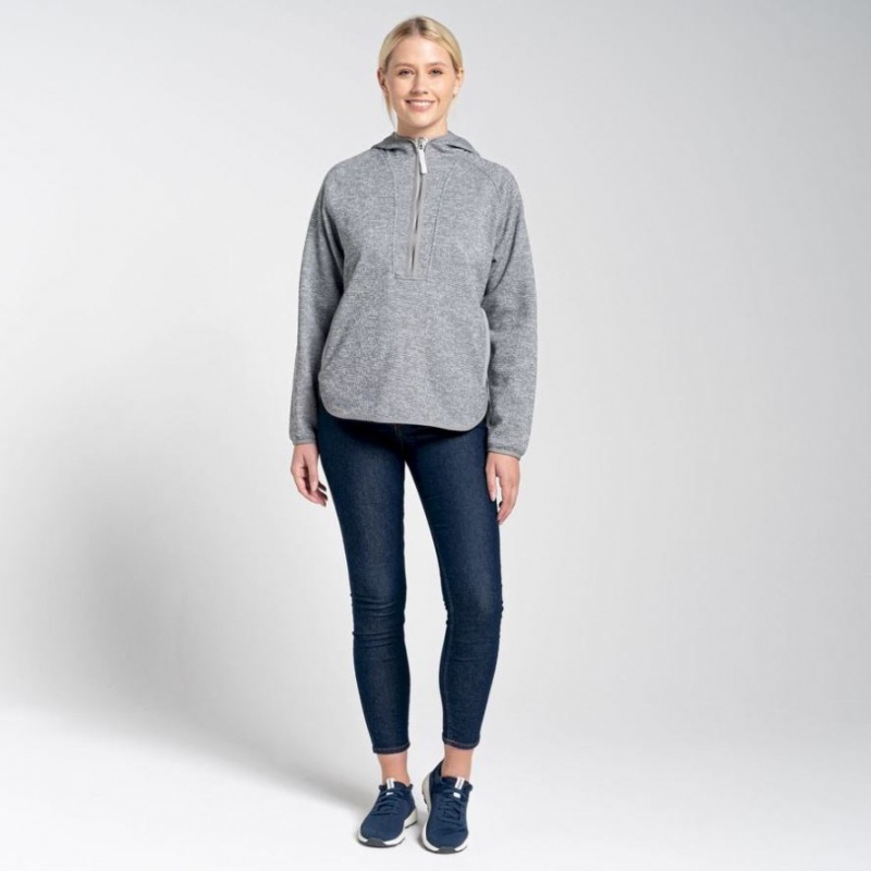 Női Craghoppers Elena Half Zip Kapucnis Pulóver Szürke | SNBQPO639