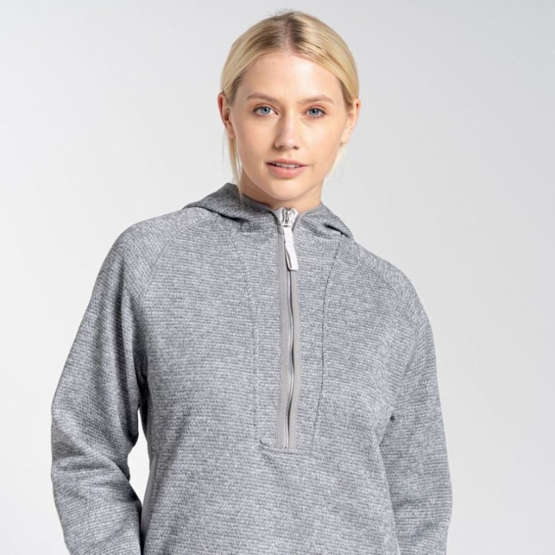 Női Craghoppers Elena Half Zip Kapucnis Pulóver Szürke | SNBQPO639