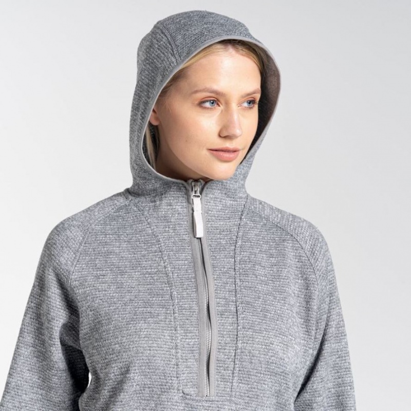 Női Craghoppers Elena Half Zip Kapucnis Pulóver Szürke | SNBQPO639