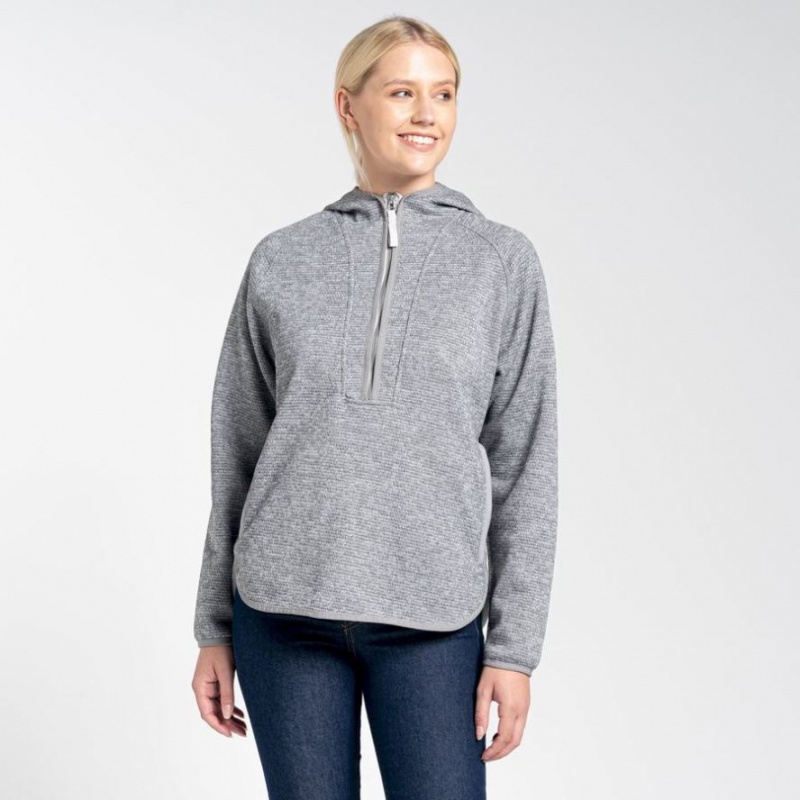 Női Craghoppers Elena Half Zip Kapucnis Pulóver Szürke | SNBQPO639