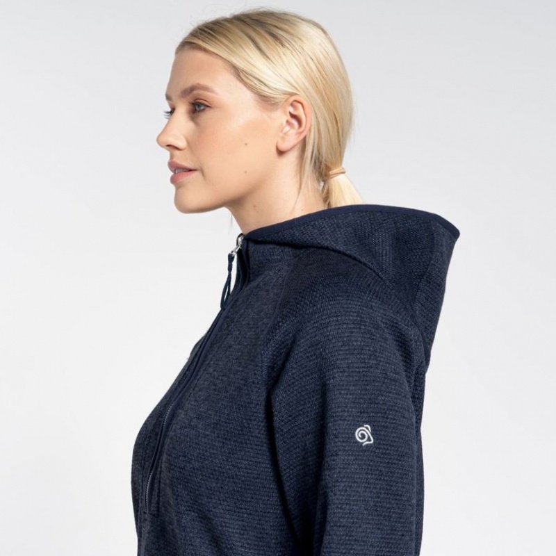 Női Craghoppers Elena Half Zip Kapucnis Pulóver Sötétkék | BMNFZV109