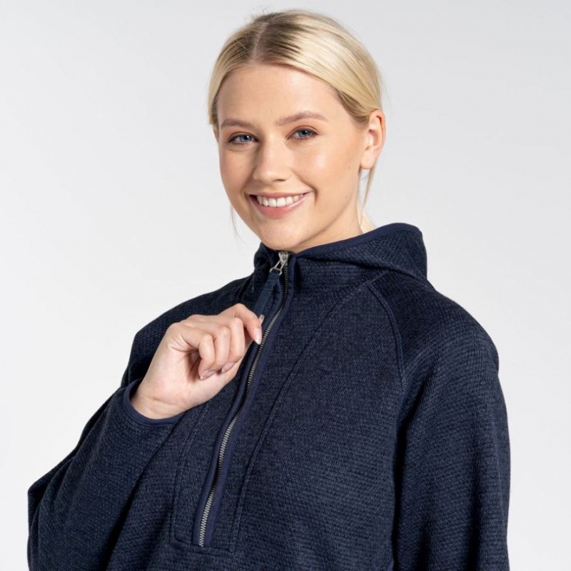 Női Craghoppers Elena Half Zip Kapucnis Pulóver Sötétkék | BMNFZV109