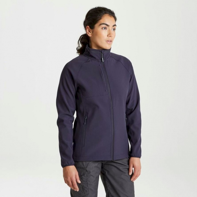 Női Craghoppers Expert Basecamp Softshell Kabát Sötétkék | NLMPSW654