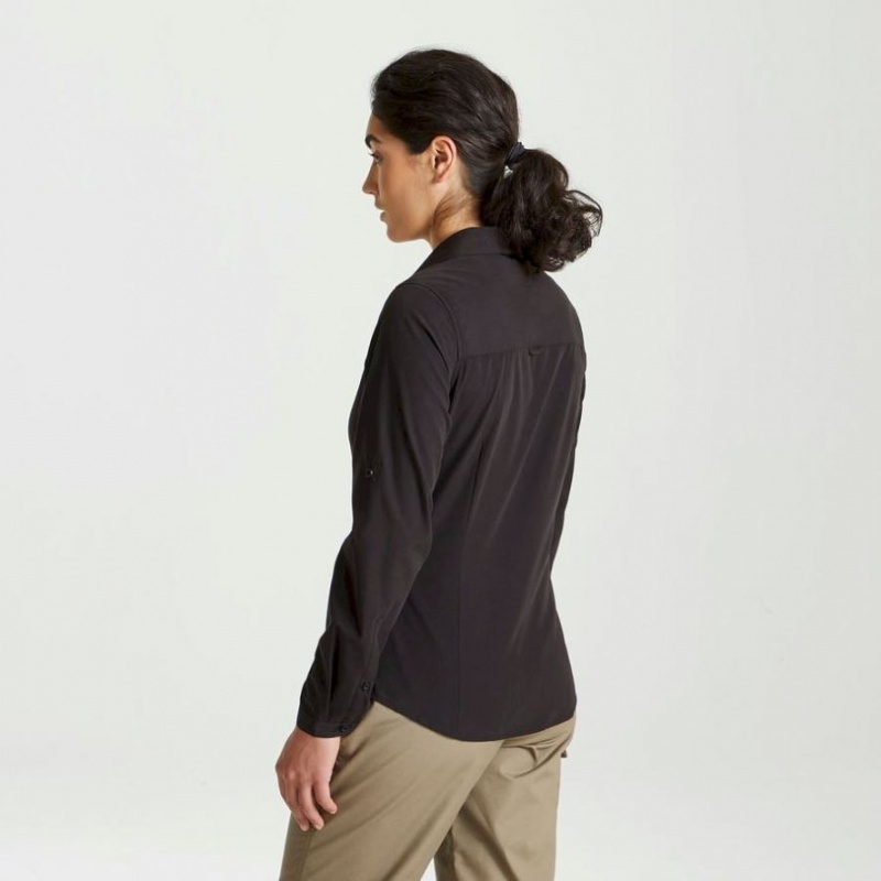 Női Craghoppers Expert Kiwi Long Sleeve Ingek Fekete | VTBLXW314