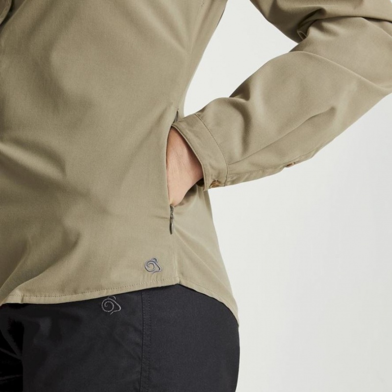 Női Craghoppers Expert Kiwi Long Sleeve Ingek Khaki | AITDQO267