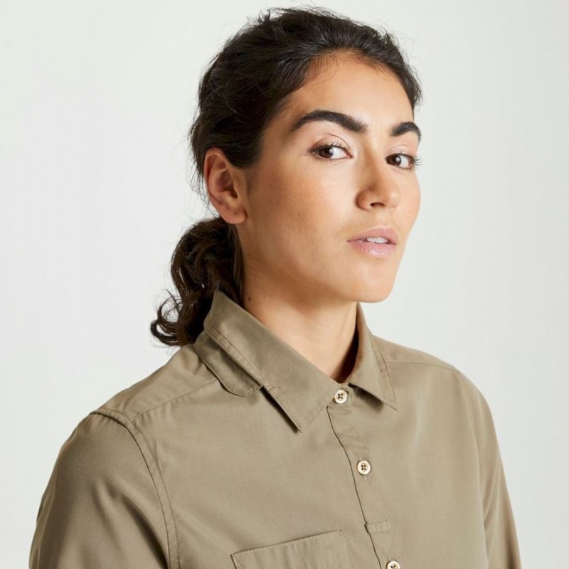 Női Craghoppers Expert Kiwi Long Sleeve Ingek Khaki | AITDQO267